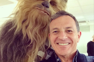 Disney chairman Bob Iger poses with Chewbacca for a Star Wars selfie. Photo/Instagram
