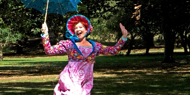 Penny Ashton as one of the nine characters in her show Promise and Promiscuity: A New Musical.