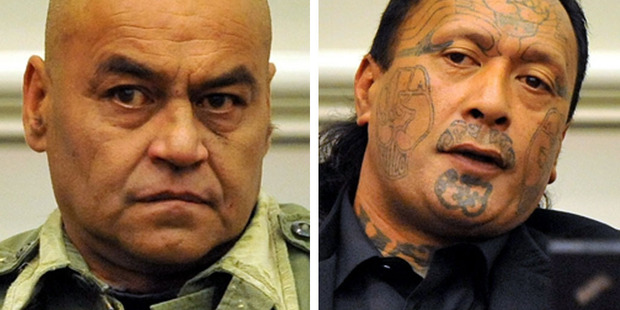 Notorious Mongrel Mob spokesman Paddy Mason, left, and Black Power leader Albert Epere, right, made submissions to Dunedin's council last night. Photo / ODT