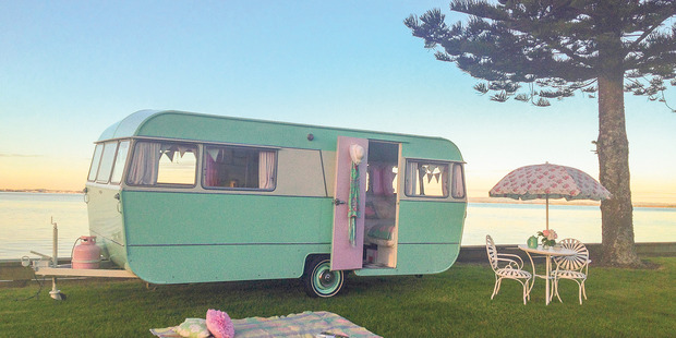 Lola is painted in candy-coloured hues and was intended to be the Eagle family's forever caravan.