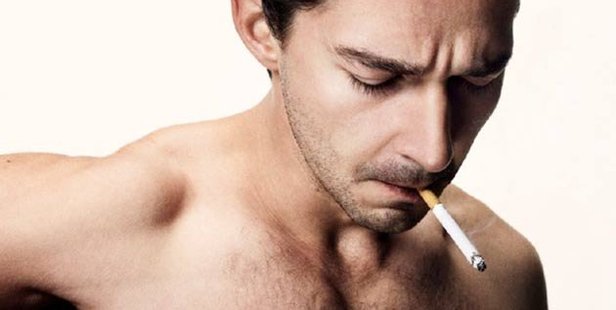Shia LaBeouf in a poster for his controversial new film, Nymphomaniac.