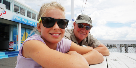 Rosie and Mark Frood were seen in Pilot Bay yesterday, sporting their sunglasses. Photo / Ruth Keber
