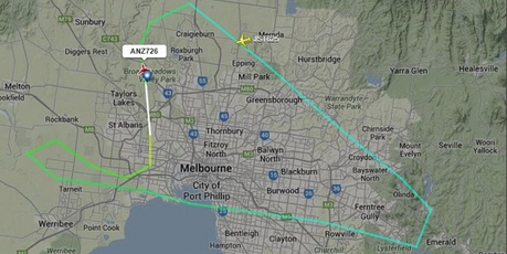 The flight path of ANZ726. Photo / Flightradar24.com