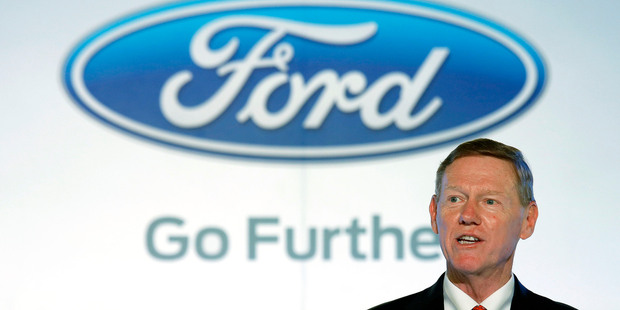Alan Mulally, president and CEO of Ford Motor Company speaks during a news conference in Hong Kong. Photo / AP