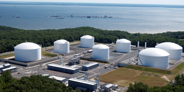 Tanks at the Cove Point LNG terminal at Cove Point in Calvert County, Md. USA. Photo / AP