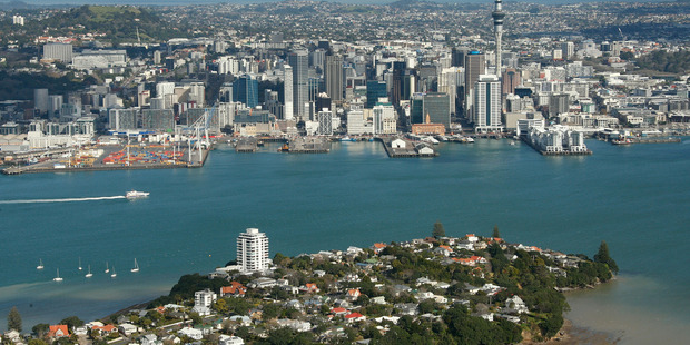 Stanley Point, Devonport, North Shore, looking towards Auckland City. Photograph by Brett Phibbs