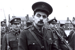 British comedian Rowan Atkinson as Captain Edmund Blackadder.