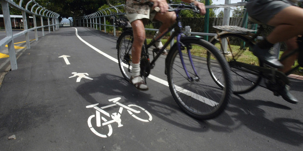 The Transport Agency expects to complete an $11 million, 1.9km pedalling 'super highway' through Spaghetti Junction. Photo / Dean Purcell