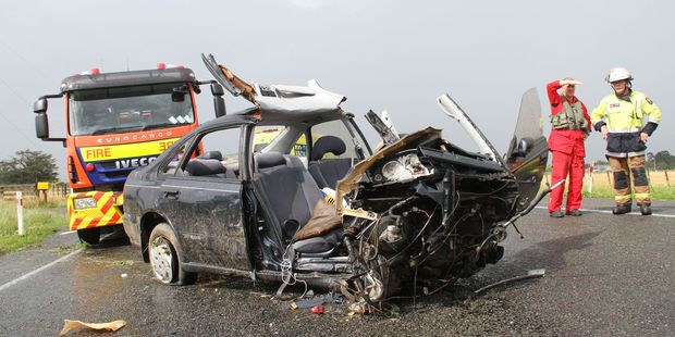 A woman in her early twenties has been flown to Wellington Hospital in a critical condition after the car she was driving hit a power pole near Clareville.