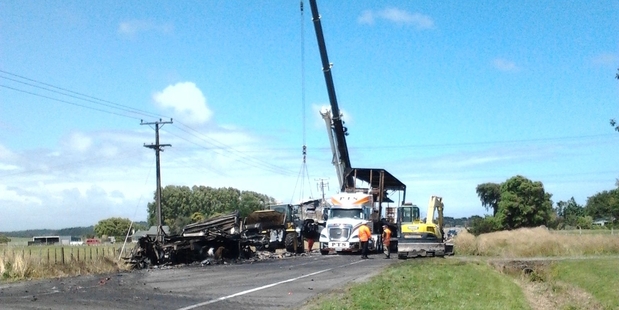 One died yesterday when two trucks and a car were involved in a crash on SH1, south of Sanson.