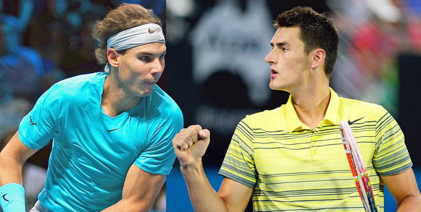 No pressure: Bernard Tomic will face Rafael Nadal. Photo / Getty Images