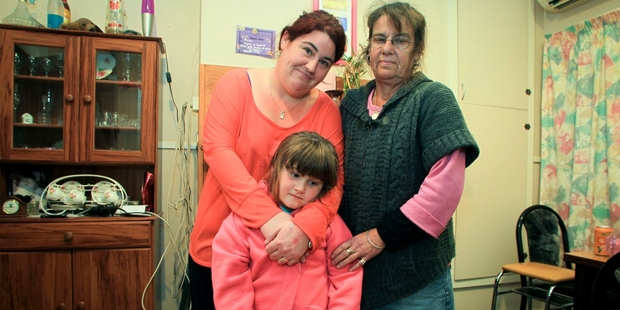 First-home buyer Lana Smith, with her daughter Raven,5, and mum Lilian, hopes the Budget will improve housing affordability. Photo/Warren Buckland