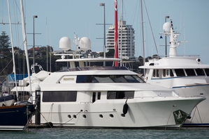 Sir Owen's luxury yacht Ubiquitous. Photo / Greg Bowker
