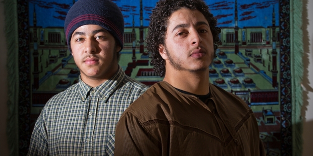 Abdelrahman (left) and Abdulla Hamam deny their Muslim imam father is an advocate for jihad. Photo / Greg Bowker