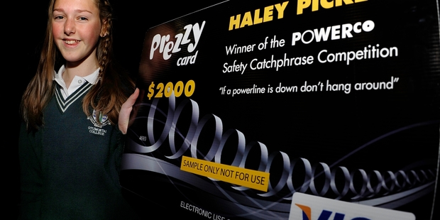 Haley Pickett, 13, won a $2000 cash prize for creating a safety slogan. PHOTO/GEORGE NOVAK