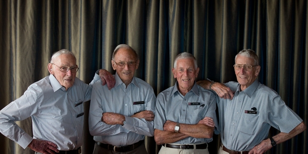 Veterans (from left) Brian and Eric de Lautour and Ron and Harry Taylor are heading back to Cassino. Photo / Richard Robinson