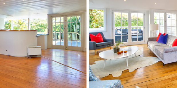Before and after photos of 45 Lincoln St.