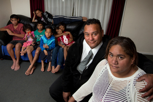 Nelson and Marama Harris with their children. Photo / Brett Phibbs