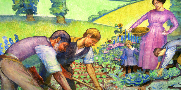 The Bloomsbury Cookbook. Picking Vegetables, by Dora Carrington.