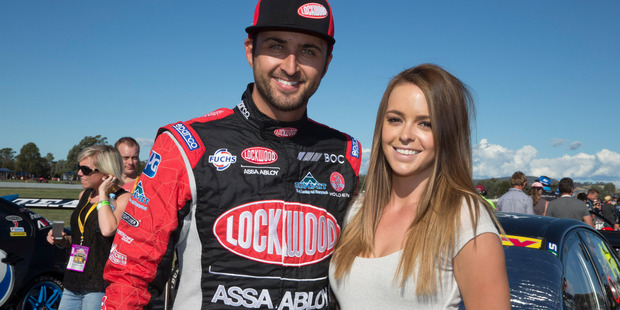 Fabian Coulthard and partner Becky Lamb. Photo / Mark Horsburgh