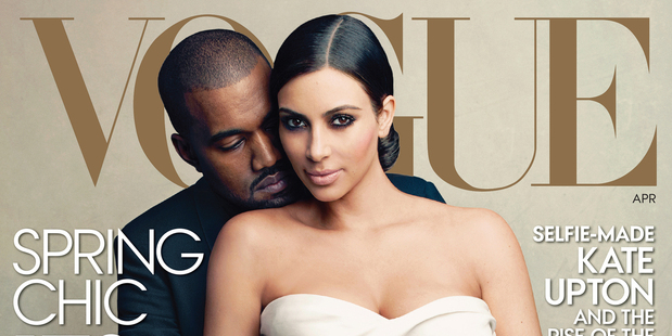 The April 2014 issue of Vogue featuring rapper Kanye West and TV personality Kim Kadashian.
Photo / Annie Leibovitz, AP