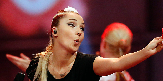 Donatan & Cleo representing Poland perform the song 'My Slowianie - We Are Slavic'. Photo / AP