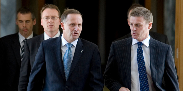 Prime Minster John Key, right, and Finance Minister Bill English have announced that there will be no election-year lolly scramble. Photo / Mark Mitchell