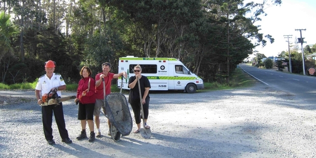 A team of willing workers cannot wait to start work on a new ambulance station at Mangawhai.Photo/Supplied