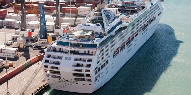 ROYAL VISITOR: The cruise liner, Dawn Princess berthed at the Napier Port for the last time this season. PHOTO/GLENN TAYLOR