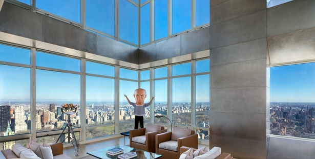 The Cohen apartment's lights and temperature are controlled by touch pads and it has outstanding views of downtown Manhattan and Central Park.