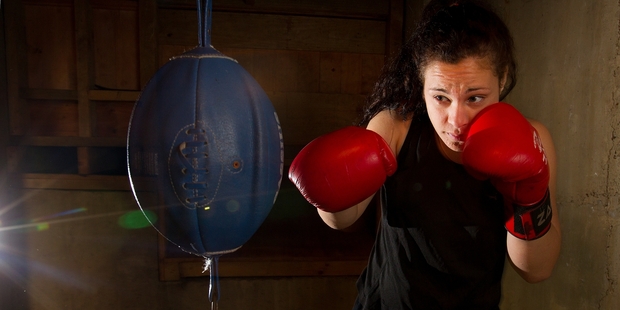Jess Koia, 18, is one of the younger women on the card and says boxing "gives you confidence and it makes you feel safer". Photo / Alan Gibson