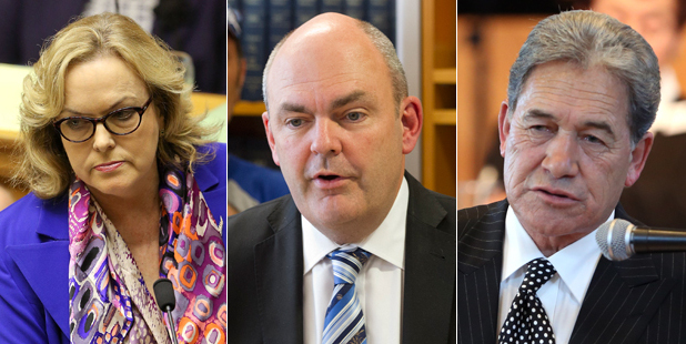 Judith Collins, Steven Joyce and Winston Peters. Photos / NZ Herald