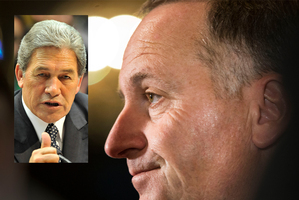 John Key, right, and Winston Peters, inset.