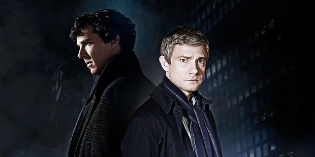 Benedict Cumberbatch and Martin Freeman in Sherlock.