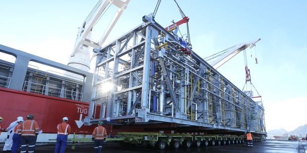 One fourth of the new Continuous Catalyst Regeneration Platformer that will be constructed at Refining New Zealand. Photo/Supplied