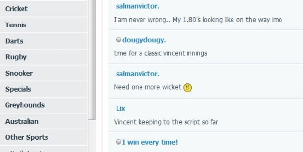 Punters discuss their suspicions about the Sussex-Kent match on popular gambling site Betfair.com.