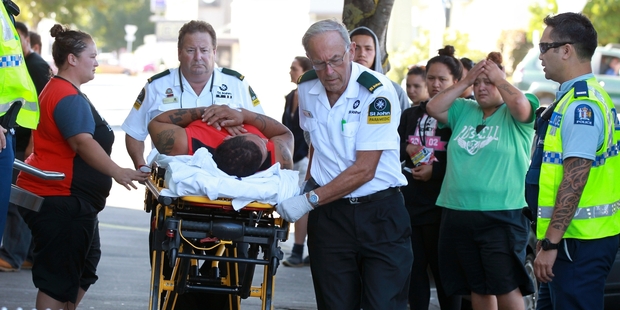 Travis John Rihia is taken to hospital after failing in his escape bid. Photo/File