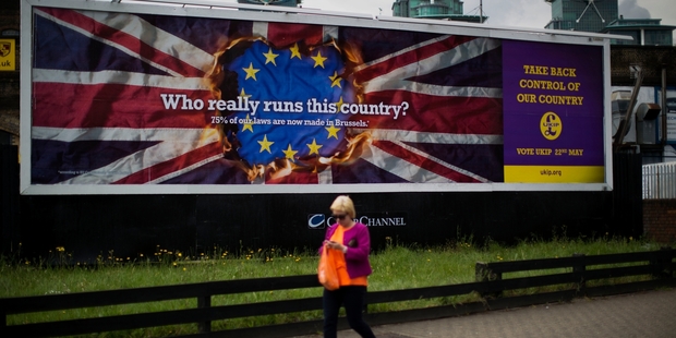 Britain's UK Independence Partys billboards carry stark and some say xenophobic messages. Photo / AP