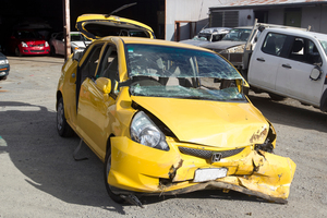 The wreckage of the car involved in the crash at SH4 near Aria.