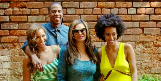 Beyonce, Jay Z, Tina Knowles and Solange pose together in New Orleans. Photo/Beyonce.