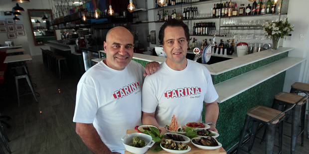 Co-owners Mike Ross (left) and Sergio Maglione with a selection of Neapolitan contorni.