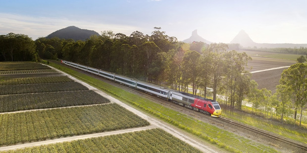 The new Spirit of Queensland rail service runs between Brisbane and Cairns.
