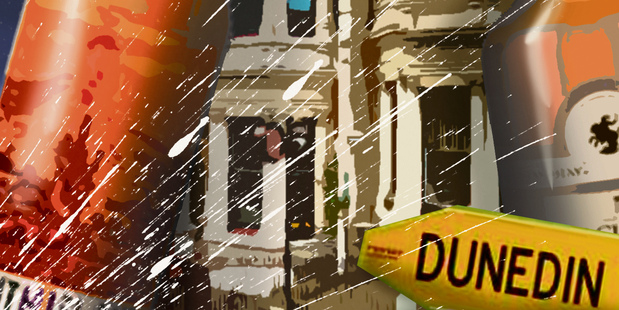Located upstairs in the iconic Terrace buildings on Stuart St, Doon boasts Dunedin's greatest selection of whiskies. Illustration / Rod Emmerson