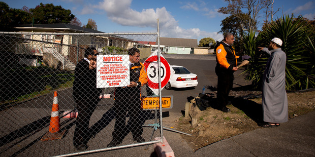 Worshippers were turned away from afternoon prayers at the Avondale Islamic Centre by security guards. Photo / Dean Purcell