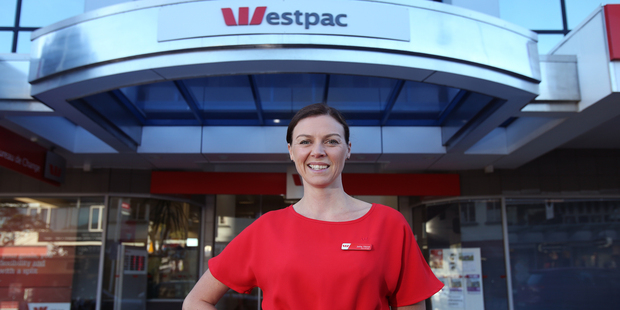 Tauranga centre Westpac Bank branch manager Julia Third is encouraging customers to bring in items of food to donate to the Tauranga Community Foodbank. Photo/John Borren