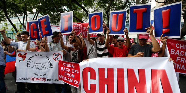 Deployment of a Chinese oil rig off the Vietnamese coast has triggered anti-China protests in Vietnam. Photo / AP