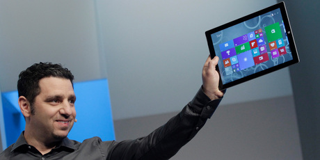 Panos Panay, Microsoft's vice president for surface computing, introduces the Surface Pro 3 tablet. Photo / AP