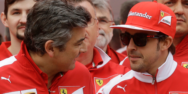 Ferrari driver Fernando Alonso (right) believes rivals Red Bull have the right stuff to mount a challenge to the supremacy of the Mercedes Silver Arrows at Monaco. Photo / AP