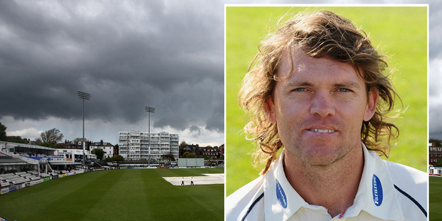 Lou Vincent is pictured in an April 2011 photo call for the Sussex Cricket Club, as Hove cricket ground is pictured in the background. Photo / Getty Images
