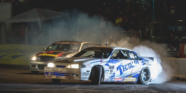 CHAMPION: Dargaville's Gary Whiter claimed an unprecedented fourth D1NZ National Drifting Championship, winning under lights at Mt Smart Stadium.PHOTO/FAST COMPANY-DAVID ATKINSON